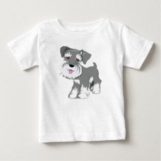 Camiseta Para Bebê Filhote de cachorro do Schnauzer diminuto