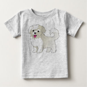 Camiseta Para Bebê Filhote de cachorro maltês