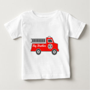 Camiseta Para Bebê Fire Truck Big Brother