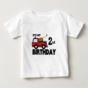 Camiseta Para Bebê FireTruck Birthday