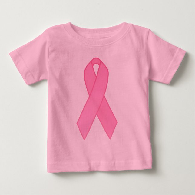Camiseta Para Bebê Fita cor-de-rosa (Frente)