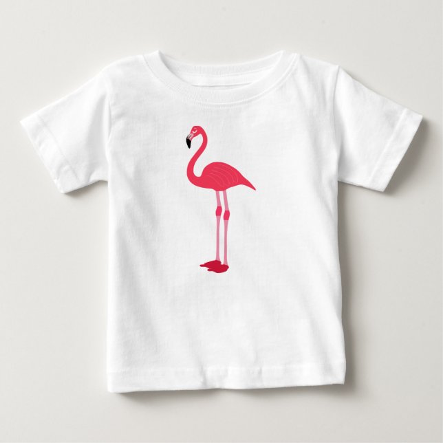 Camiseta Para Bebê Flamingo recortar (Frente)