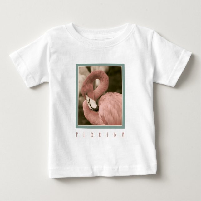 Camiseta Para Bebê Flamingos (Frente)