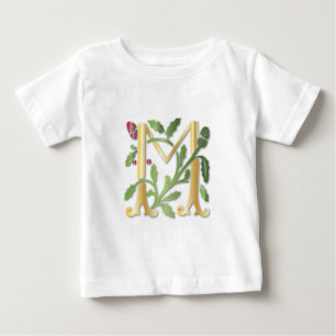 Camiseta Para Bebê Fleur-de-lis M Monograma
