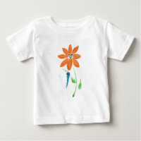 Flor de desenho laranja com rosto