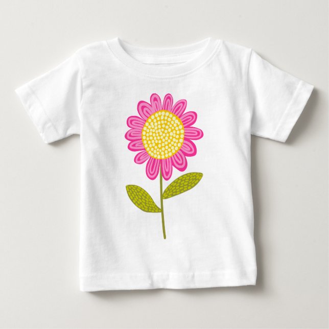 Camiseta Para Bebê Flor Estilizado (Frente)
