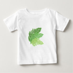 Camiseta Para Bebê Folhas de madeira de corante-d-água verde Elegante