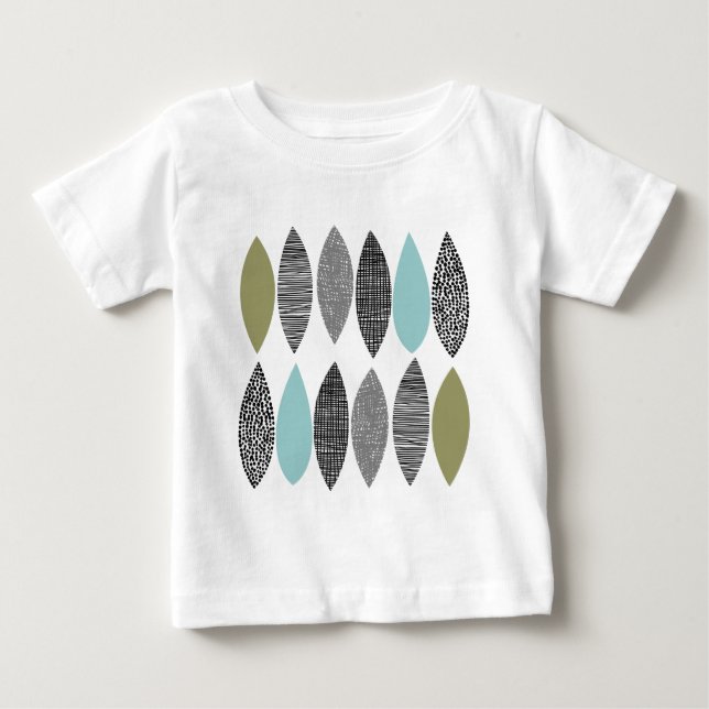 Camiseta Para Bebê Folhas Texturizadas 01 (Frente)