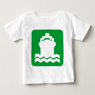 Camiseta Para Bebê Forma do navio - Verde de grama
