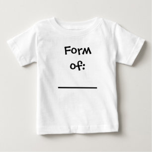 Camiseta Para Bebê Formulário de: ______