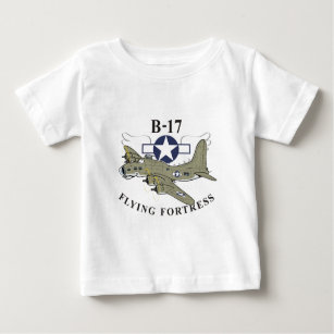 Camiseta Para Bebê Fortaleza voadora B-17
