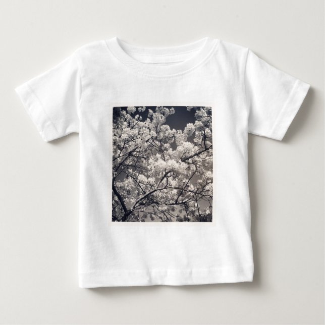 Camiseta Para Bebê Foto ao quadrado - Flor de Cereja (Frente)