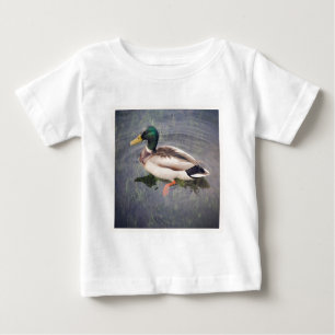 Camiseta Para Bebê Foto ao quadrado - Pato de Mallard