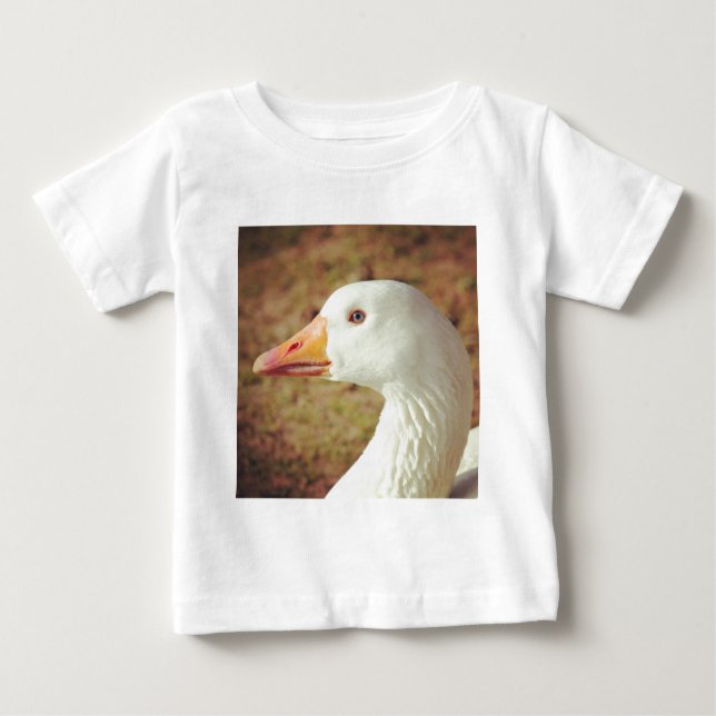 Camiseta Para Bebê Foto Quadrada - Ganso (Fechar) (Frente)