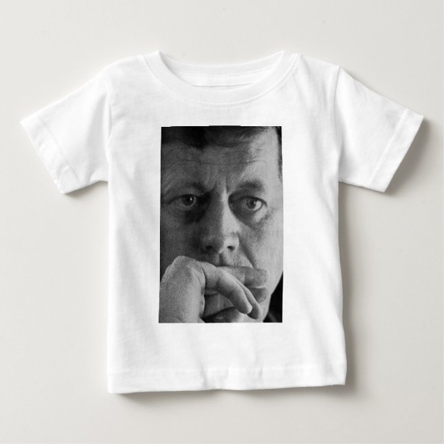 Camiseta Para Bebê Fotografia de John F. Kennedy (Frente)
