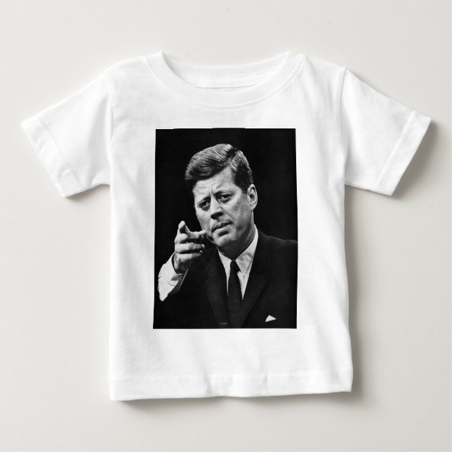 Camiseta Para Bebê Fotografia de John F. Kennedy 3 (Frente)
