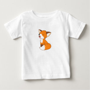 Camiseta Para Bebê Fox pequeno sonolento