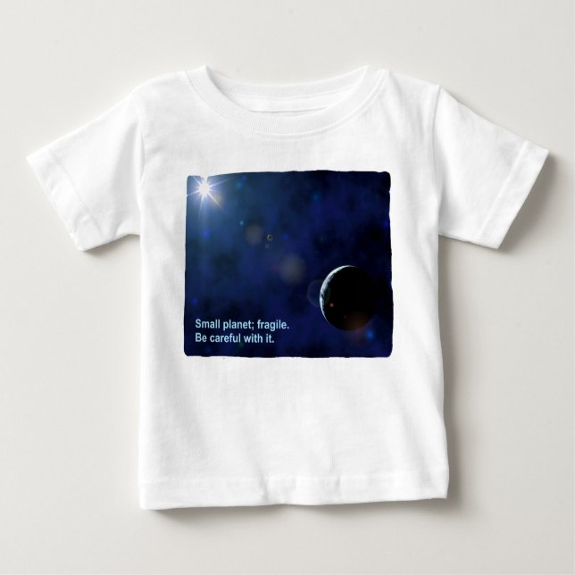 Camiseta Para Bebê Frágil Planeta (Frente)