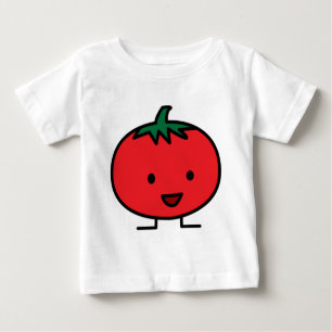 Camiseta Para Bebê Fruta vegetal vermelha do tomate feliz