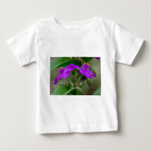Camiseta Para Bebê Fuchsia Spiderwort Gêmeos de flor selvagem present
