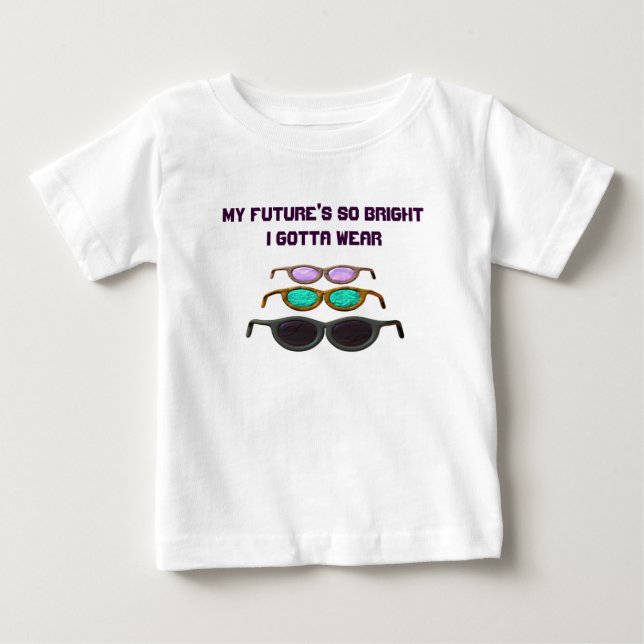 Camiseta Para Bebê Futuro brilhante (Frente)