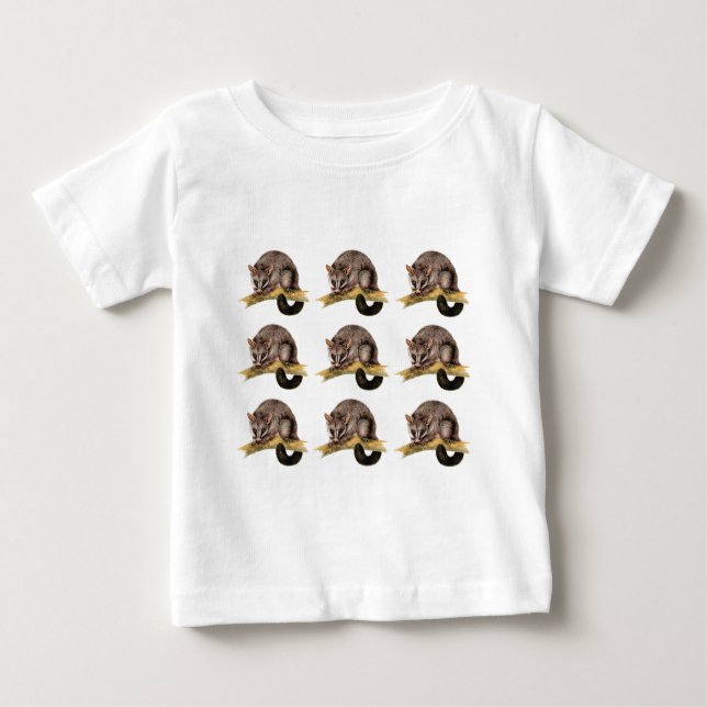 Camiseta Para Bebê gambá beady dos olhos (Frente)