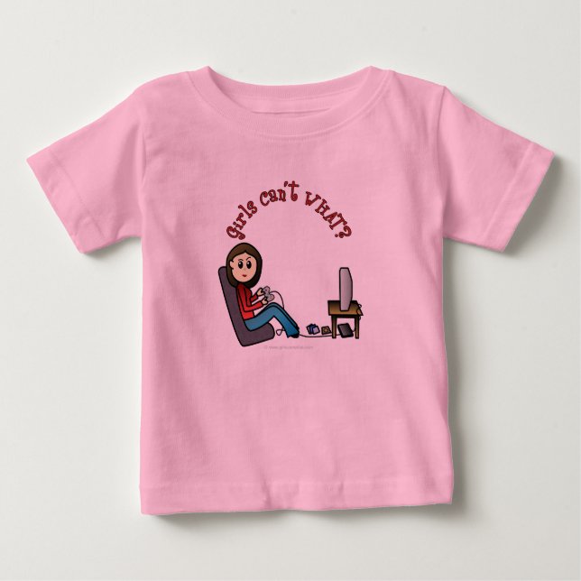 Camiseta Para Bebê Gamer Girl Light (Frente)