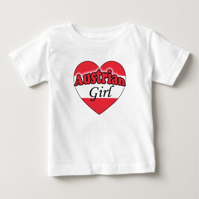 Camiseta Para Bebê Garota Austríaca (Frente)