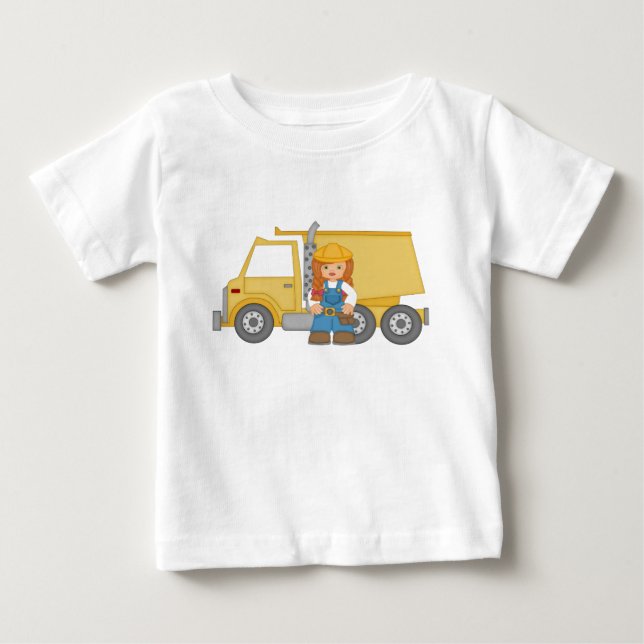 Camiseta Para Bebê Garota do Caminhão de Carga (Frente)