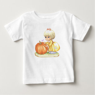 Camiseta Para Bebê Garota Pequena e Abóbora Bebê Longa Leve Tee