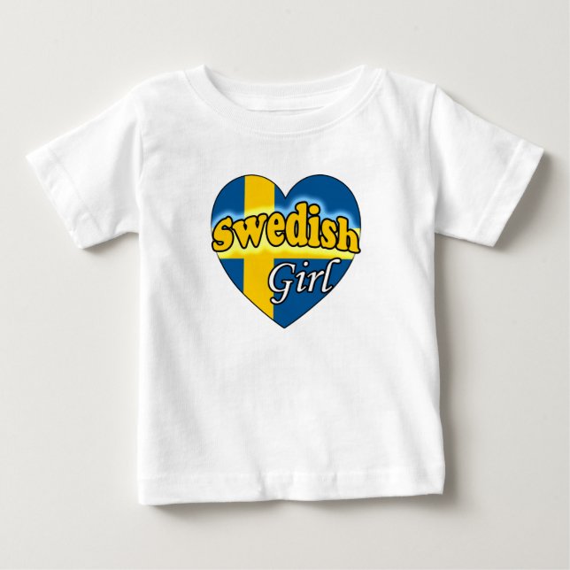 Camiseta Para Bebê Garota Sueca (Frente)