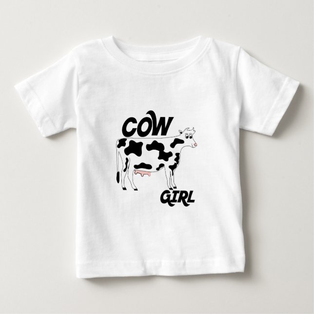 Camiseta Para Bebê Garota-Vaca (Frente)
