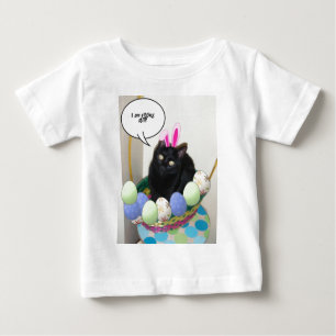 Camiseta Para Bebê Gatinho felz pascoa