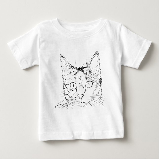 Camiseta Para Bebê Gatinho Fofo (Frente)