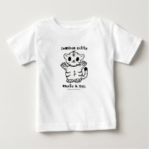 Camiseta Para Bebê Gatinho Zumbi Quer Um Abraço