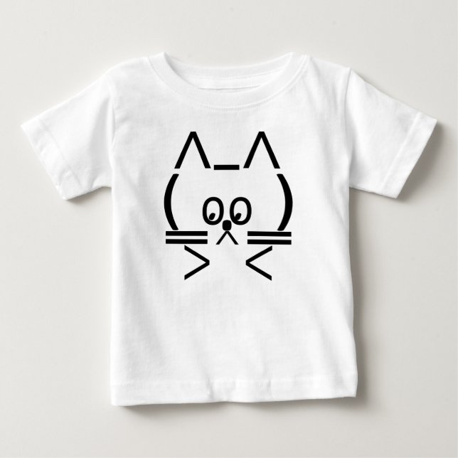 Camiseta Para Bebê Gato ASCII (Frente)