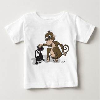 Camiseta Para Bebê Gato do amor do macaco