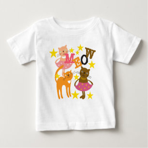 Camiseta Para Bebê Gatos Dançantes