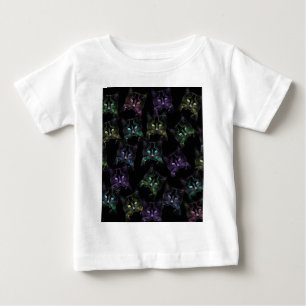 Camiseta Para Bebê Gatos legal no preto! gatos Multi-coloridos