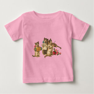 Camiseta Para Bebê Gatos Musicais