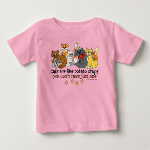 Camiseta Para Bebê Gatos são como batatas fritas