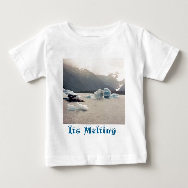 Camiseta Para Bebê Gelo azul (Frente)