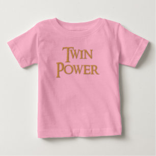 Camiseta Para Bebê Gêmeo, poder, bebê, menina, vestido com babado.