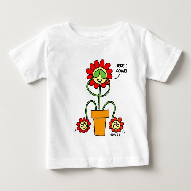 Camiseta Para Bebê Gêmeos bonitos florescem mãe com bebês gêmeos (Frente)