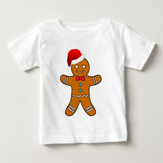 Camiseta Para Bebê gengibre no natal (Frente)