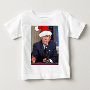 Camiseta Para Bebê George W. Bush, Humor de Natal