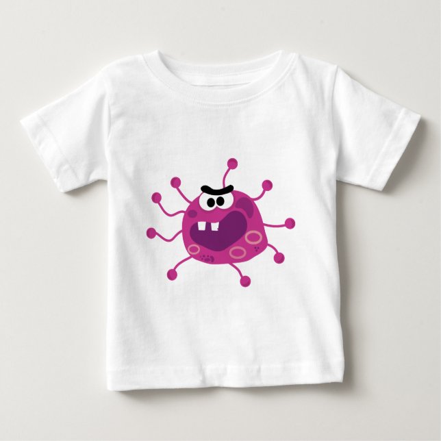 Camiseta Para Bebê Germe roxo parvo Icky dos desenhos animados (Frente)