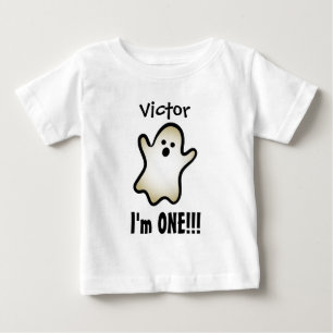 Camiseta Para Bebê GHOST de um ano de primeiro aniversario V12