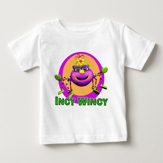 Camiseta Para Bebê GiggleBellies Incy WIncy Spider (Frente)