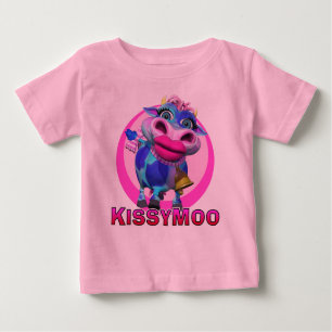 Camiseta Para Bebê GiggleBellies Kissy Moo a vaca